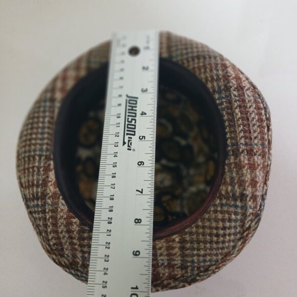 Vintage United Hatters Cap and Millinery Plaid Fedora Hat Size 6 7/8 RARE Lined - Picture 6 of 10